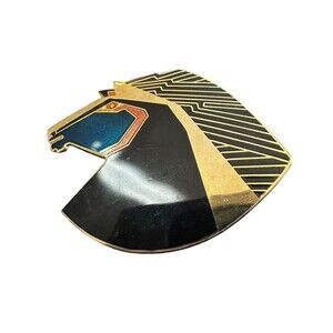 Vintage Laurel Burch Wild Stallion Gold Tone Enamel Brooch Signed